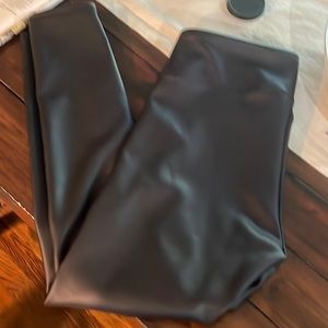 Black faux leather leggings, never worn